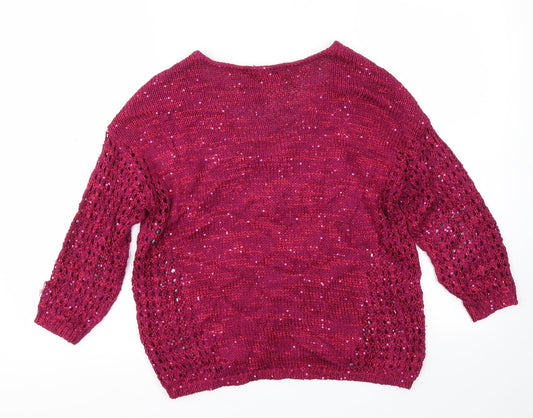 M&S Womens Purple Basic T-Shirt Size 8