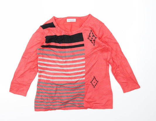 Womens UK Size S Chianti Pink Basic T-Shirt