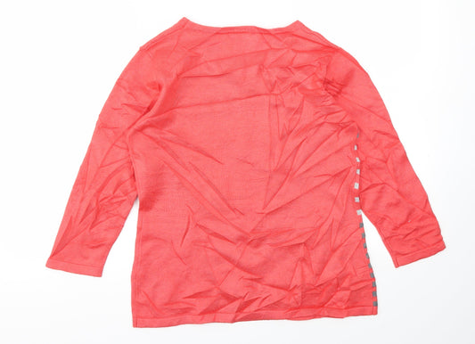 Womens UK Size S Chianti Pink Basic T-Shirt