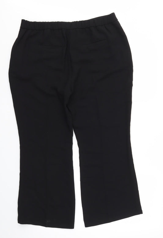 Womens UK Size 16 M&S Regular Fit Black Trousers