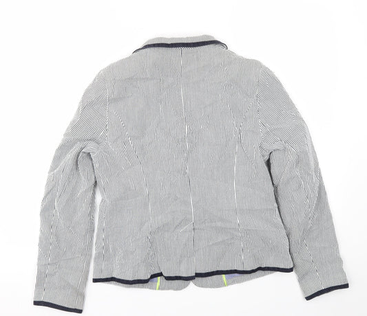 TU Womens Blue Striped  Jacket Blazer Size 12