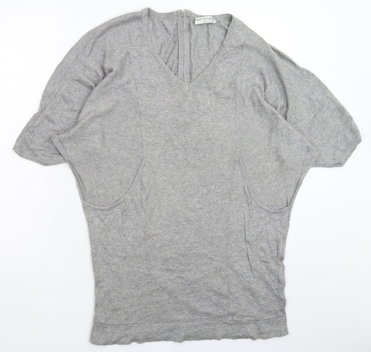 Additional front view of Autograph women’s grey knit jumper dress, size UK 12