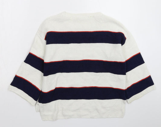 TU Womens Multicoloured Striped Knit Pullover Jumper Size 12