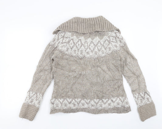 Womens UK Size M Marks and Spencer Beige Cardigan Jumper