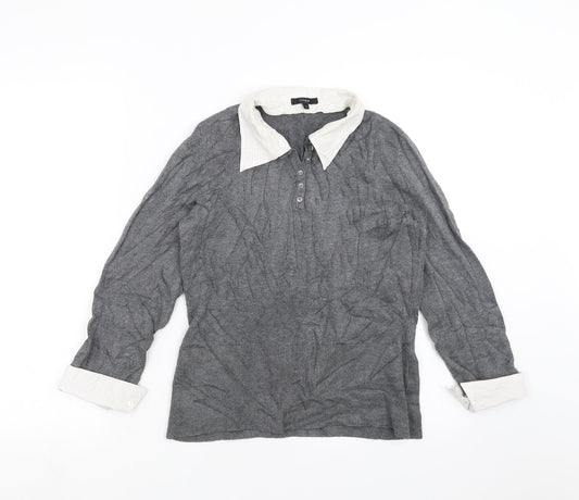 Womens UK Size S Linea Grey Pullover Jumper