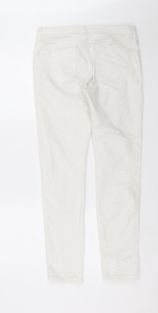 F&F Womens White Denim Skinny Jeans Size 10 L30 in