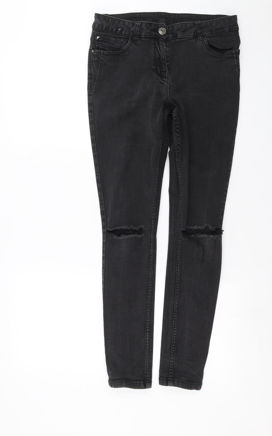 Womens UK Size 12 Nutmeg Extra-Slim Fit Skinny Grey Jeans