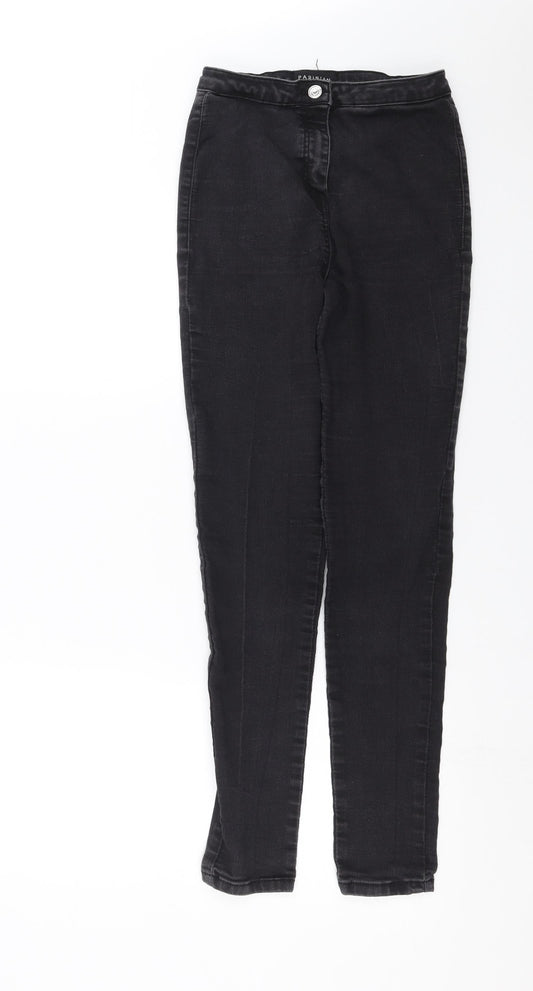 Parisian Womens Black Denim Skinny Jeans Size 12 L29 in