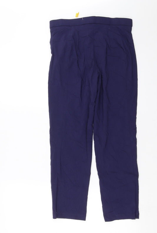 Helena Vera Womens Blue Cropped Trousers Size 28 in L24 in