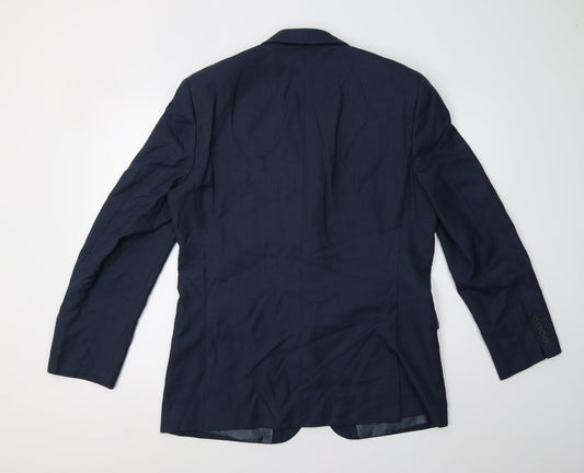 Henley Mens Blue Jacket Blazer Size 44