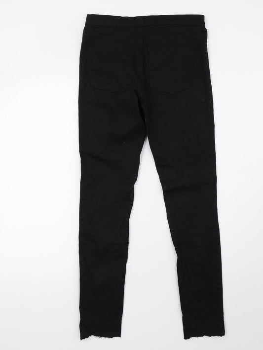 Preworn Womens Black Denim Jegging Trousers Size 8 L31 in