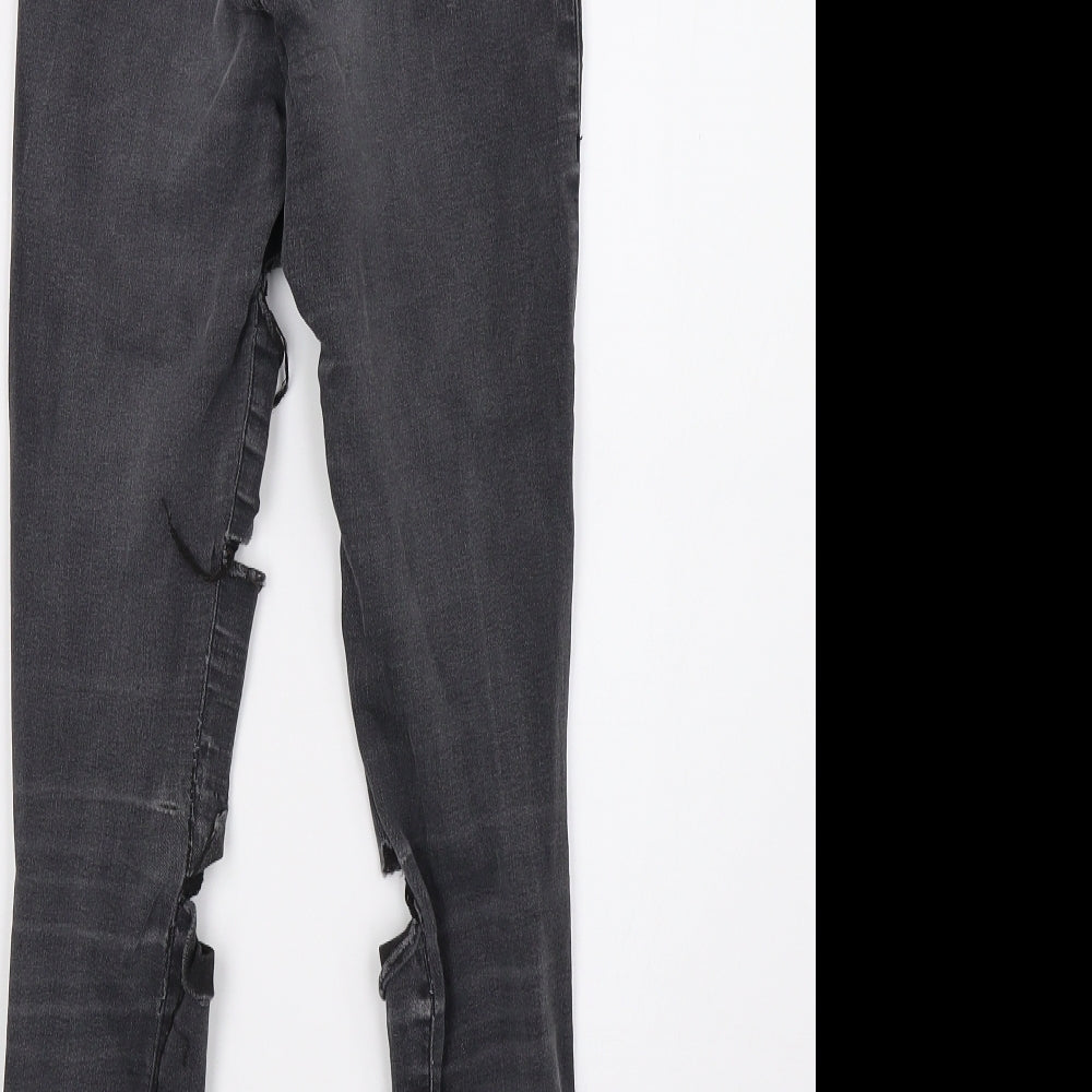 Topshop Womens Grey Denim Mom Jeans Size 6 L28 in