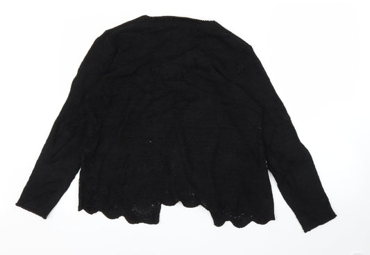 First Avenue Womens Black Floral Cardigan Jumper Size M