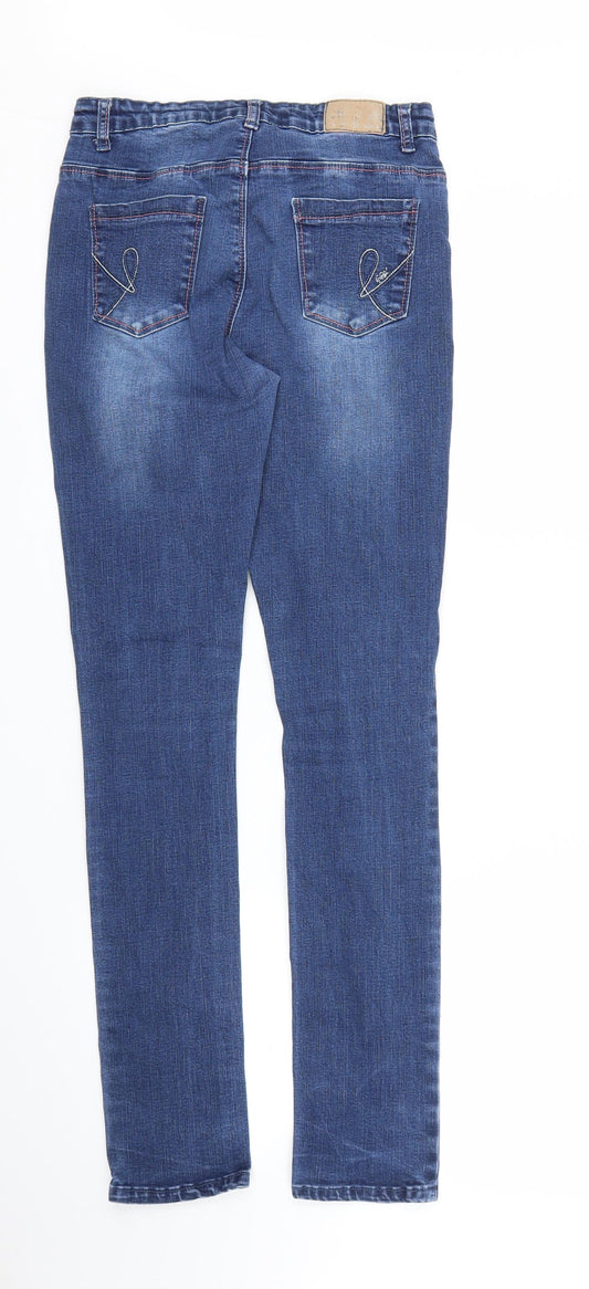 Preworn Girls Blue Denim Skinny Jeans Size 14 Years