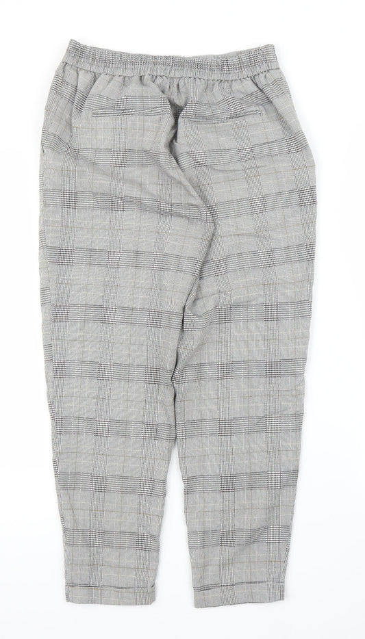 Womens UK Size S Pull&Bear Regular Fit Capri Grey Trousers