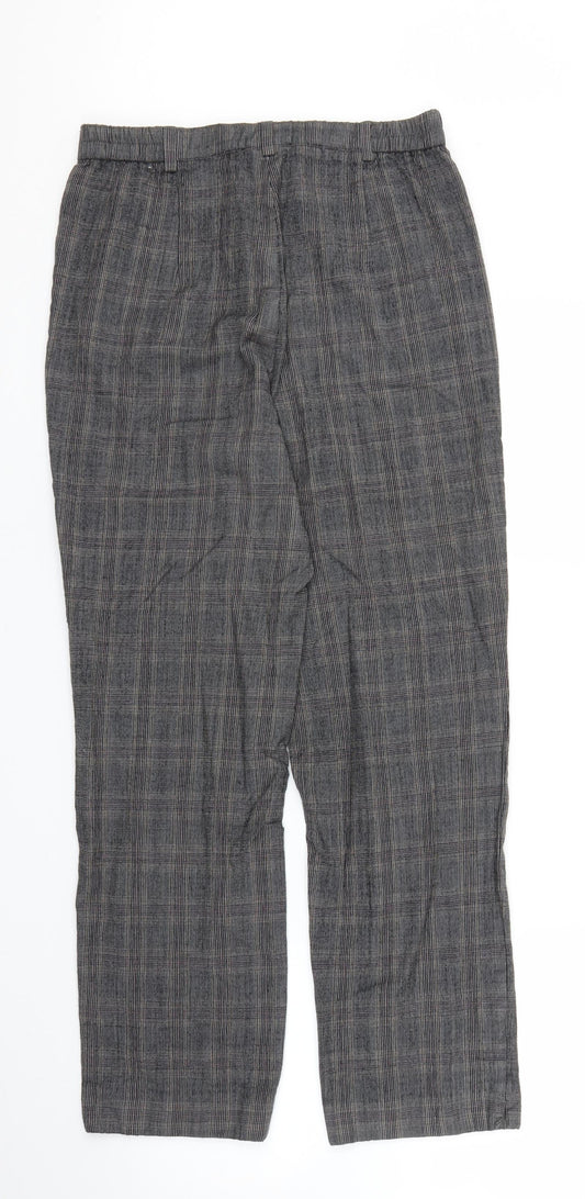 GARDEUR Womens Grey Plaid Trousers Size 12 L27 in