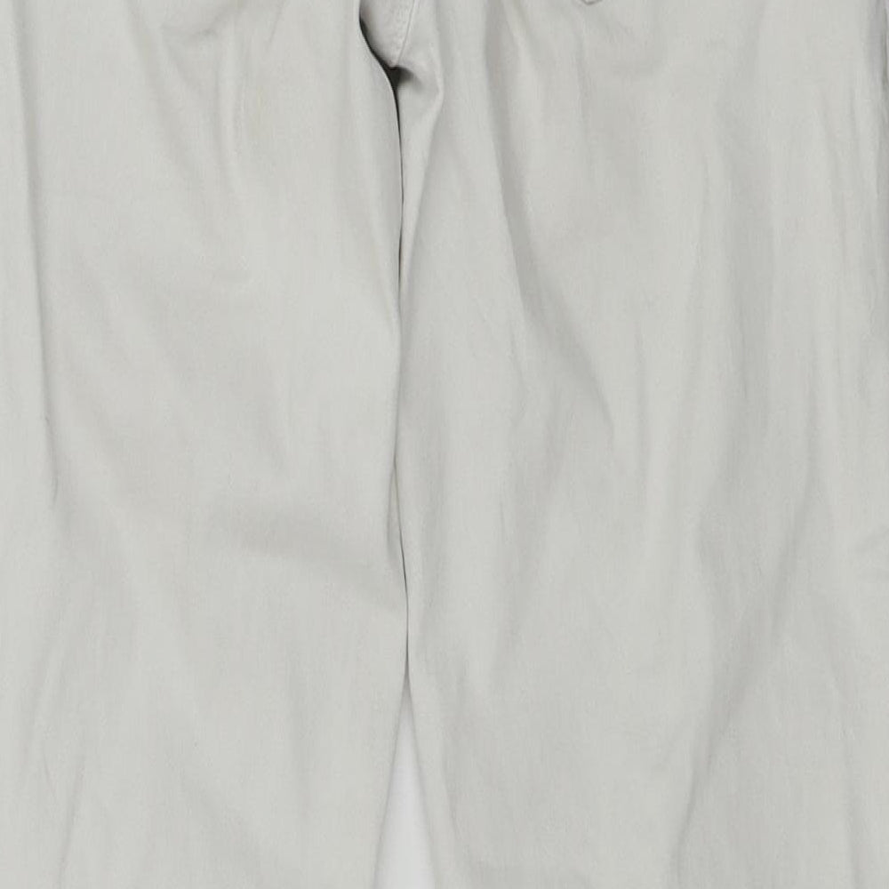 Womens UK Size L Preworn Regular Fit Skinny White Jeans