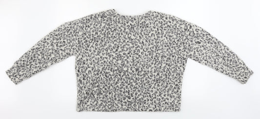 Primark Womens Grey Animal Print Pullover Jumper Size M
