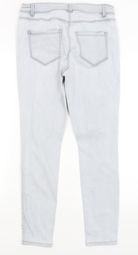 NEXT Womens Grey Skinny Jeans Size 14 L27 in
