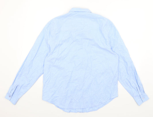 Tulchar Mens Blue Button-Up Size M