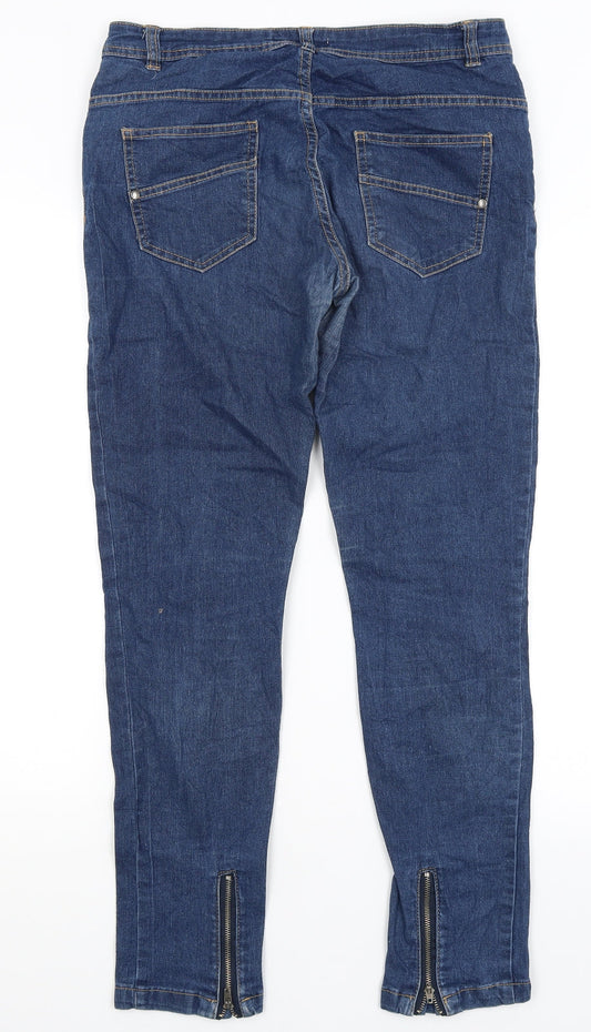 Womens UK Size 10 Preworn Regular Fit Straight Blue Jeans