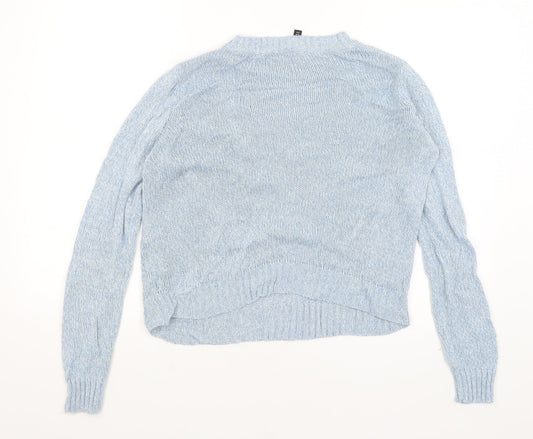 Womens UK Size S Divided Blue Pullover Jumper