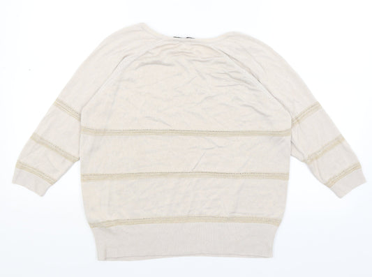 Autograph Womens Beige Basic T-Shirt Size 12