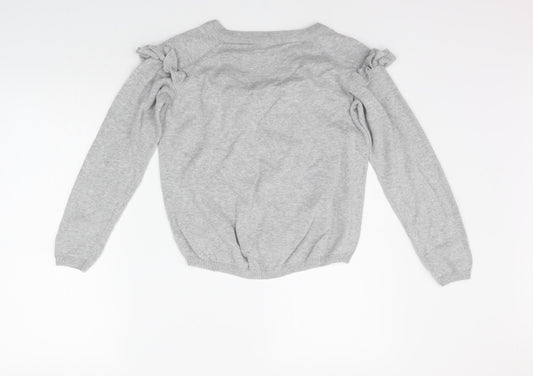 H&M Girls Grey Pullover Jumper Size 11-12 Years