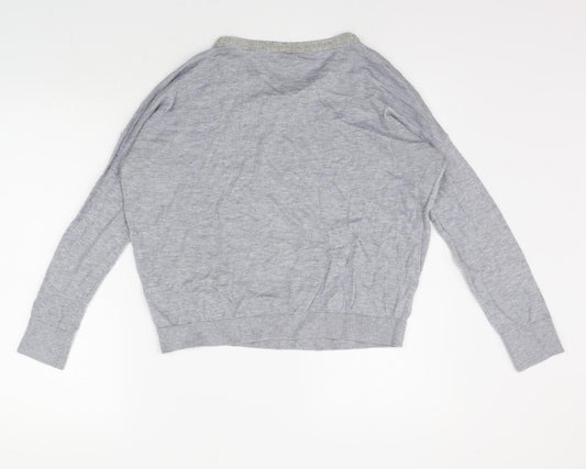 Womens UK Size 6 Topshop Grey Pullover Jumper