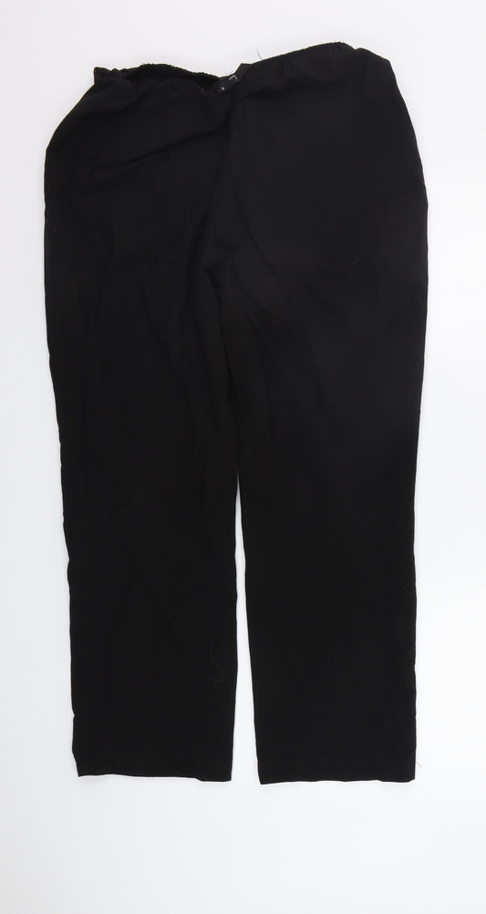 BM Womens Black Trousers Size 16 L25 in - Elastic Waist Band