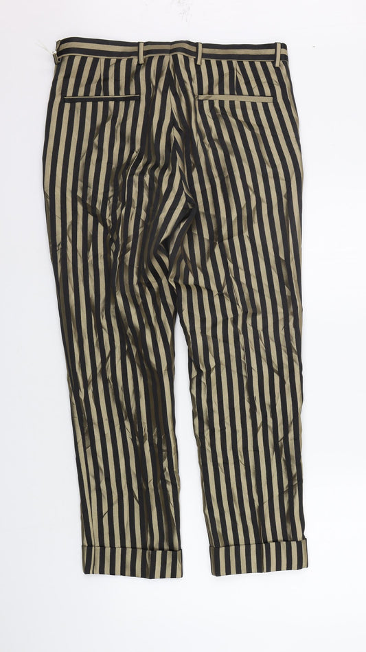 Noak Womens Black Striped Trousers Size 32 in L32 in