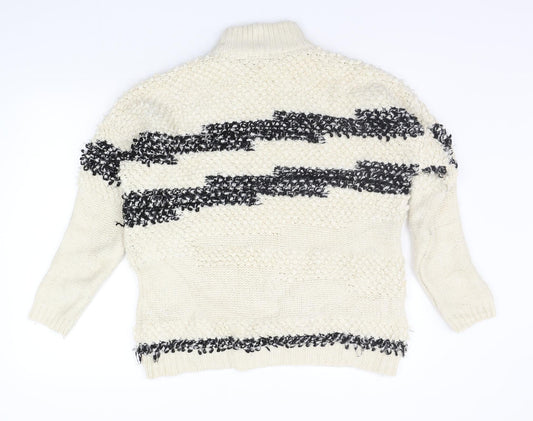 TU Womens Beige Striped Pullover Jumper Size 10