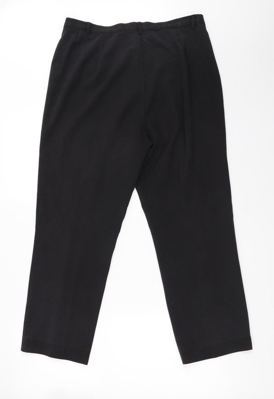 Womens UK Size 14 Marks and Spencer Regular Fit Black Trousers