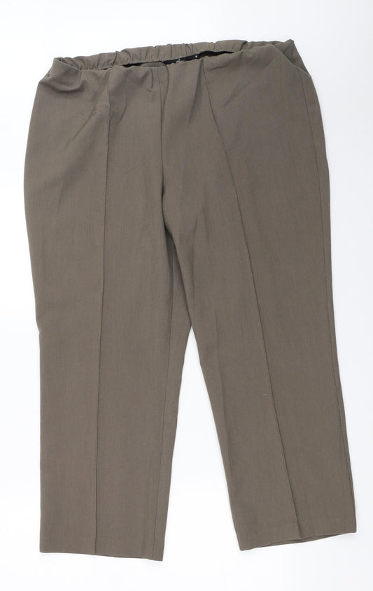 Bonmarché Womens Brown Capri Trousers Size 18 L25 in