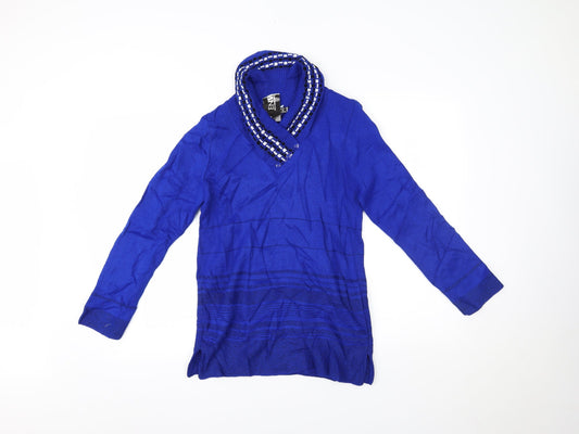 Womens UK Size M Envy Blue Pullover Jumper