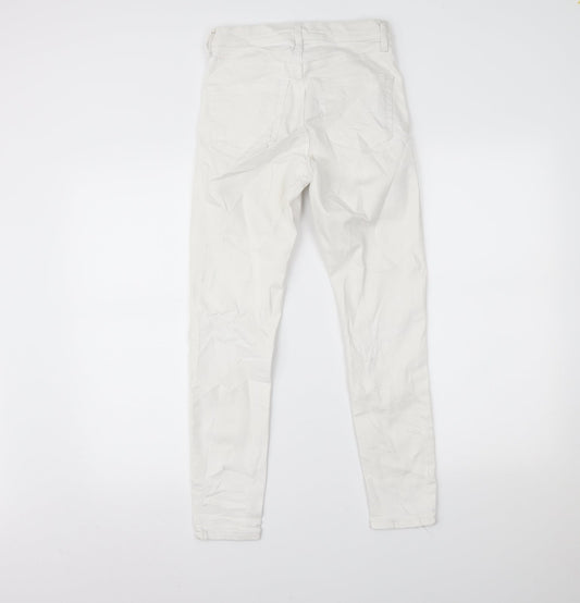 Topshop Womens White Denim Skinny Jeans Size 26 L30 in