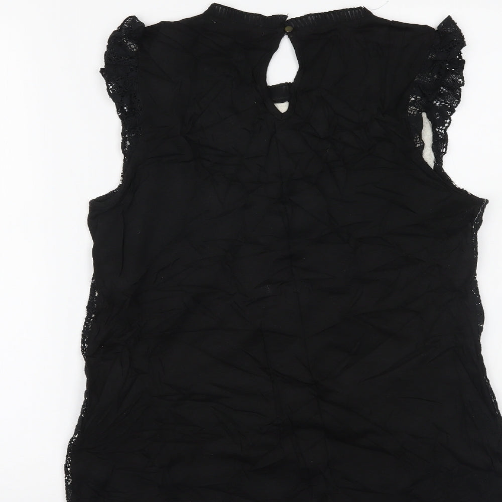 Womens UK Size M Oasis Black Basic Tank