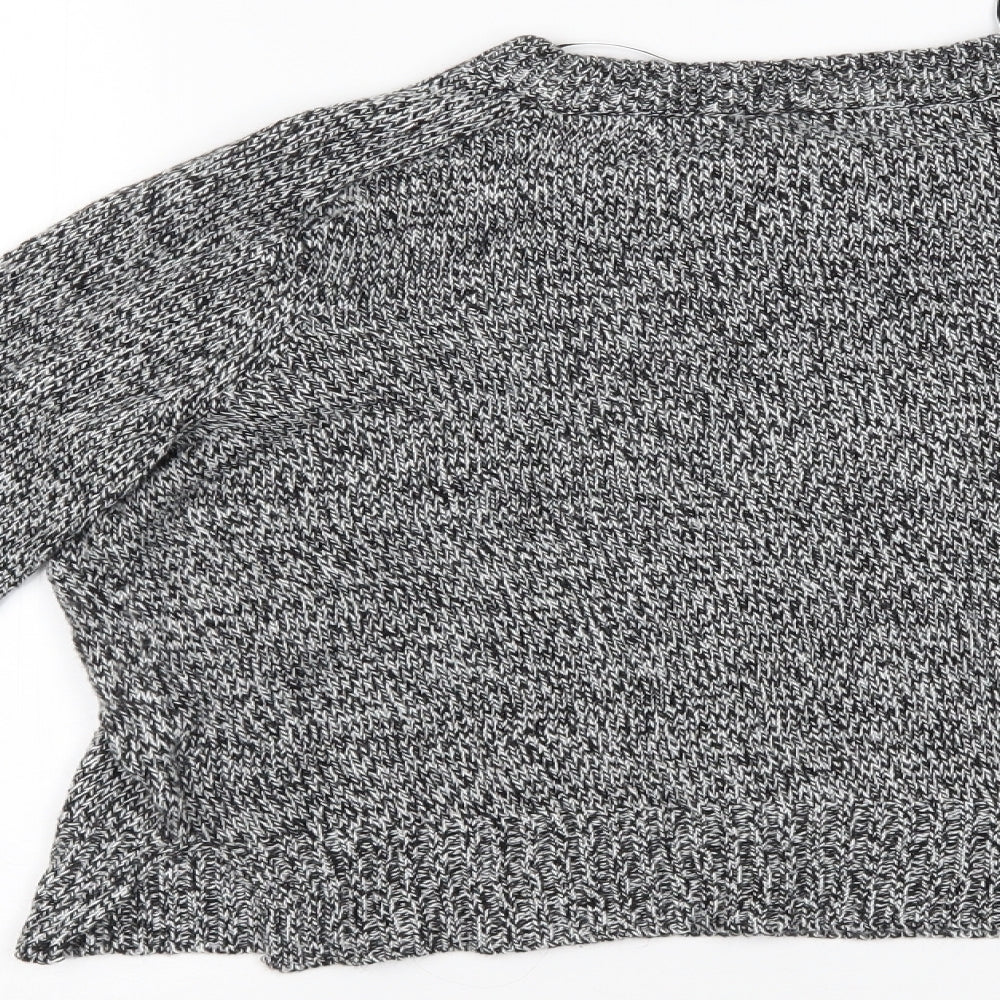 Womens UK Size S H&M Grey Cropped Blouse
