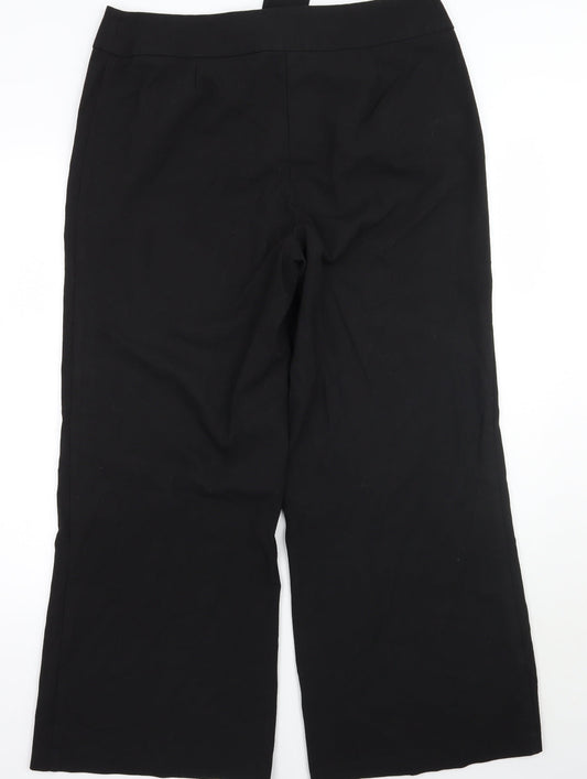 Womens UK Size 16 Essentials Regular Fit Black Trousers