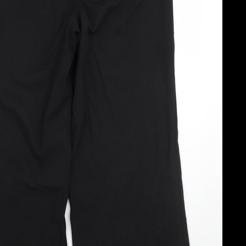 Womens UK Size 16 Essentials Regular Fit Black Trousers