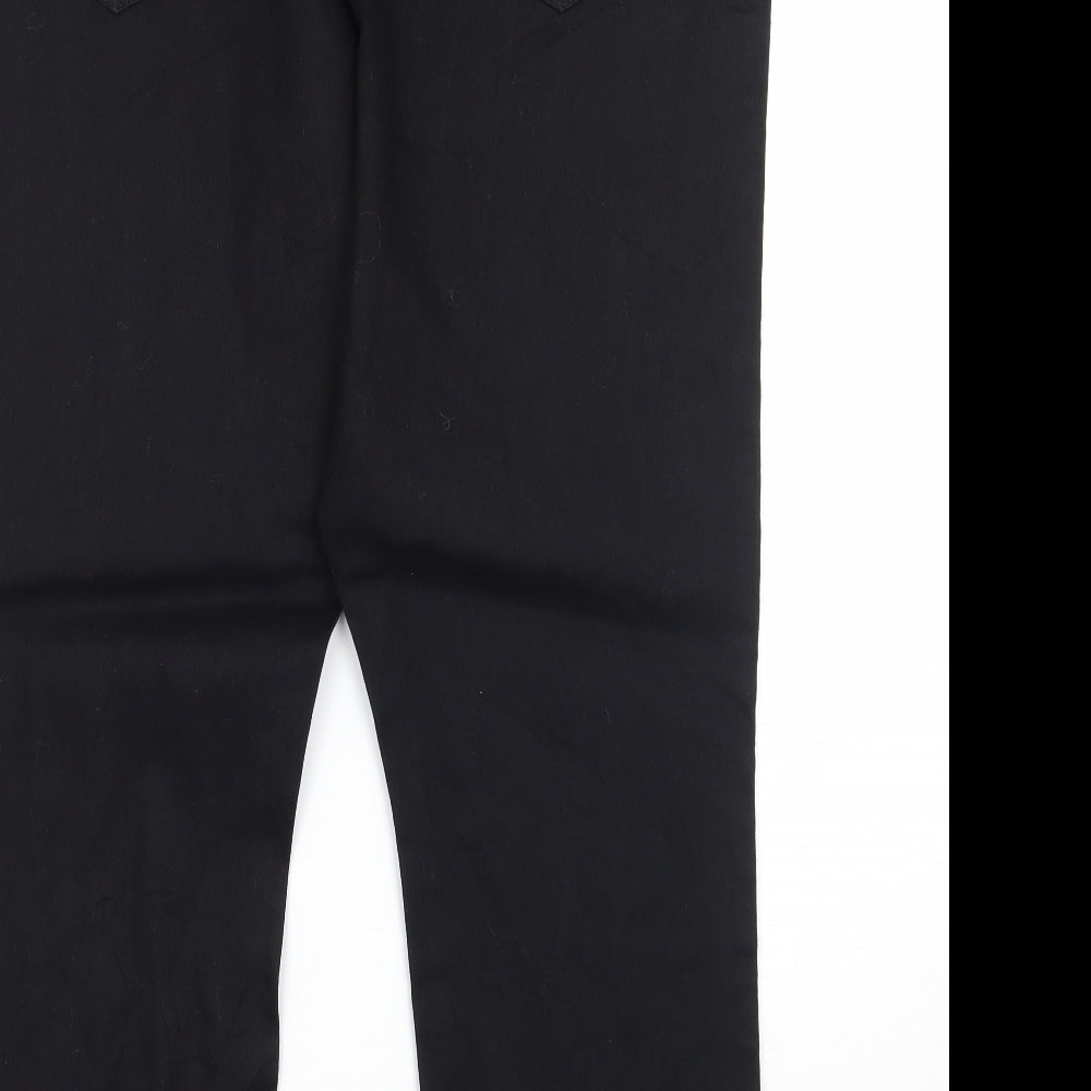Womens UK Size 34 Preworn Regular Fit Straight Black Jeans