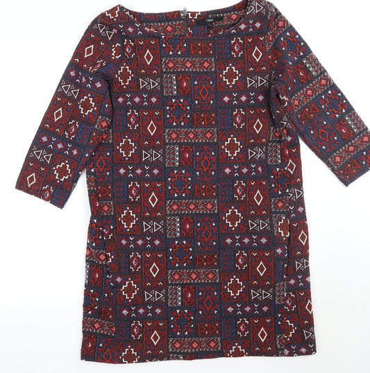 NEXT Womens Red Geometric A-Line Size 14