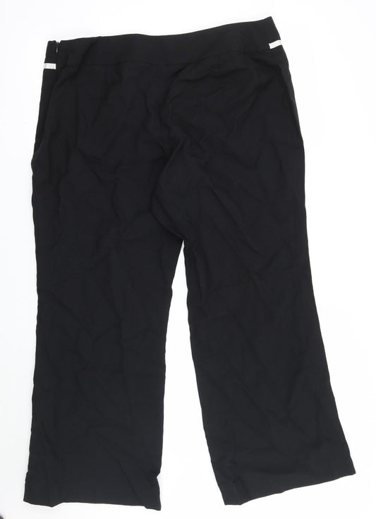 Womens UK Size 18 essence Regular Fit Black Trousers