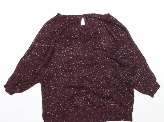 M&Co Womens Purple Pullover Jumper Size 14