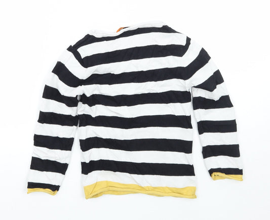 Long board Boys White Striped Pullover Jumper Size 5 Years