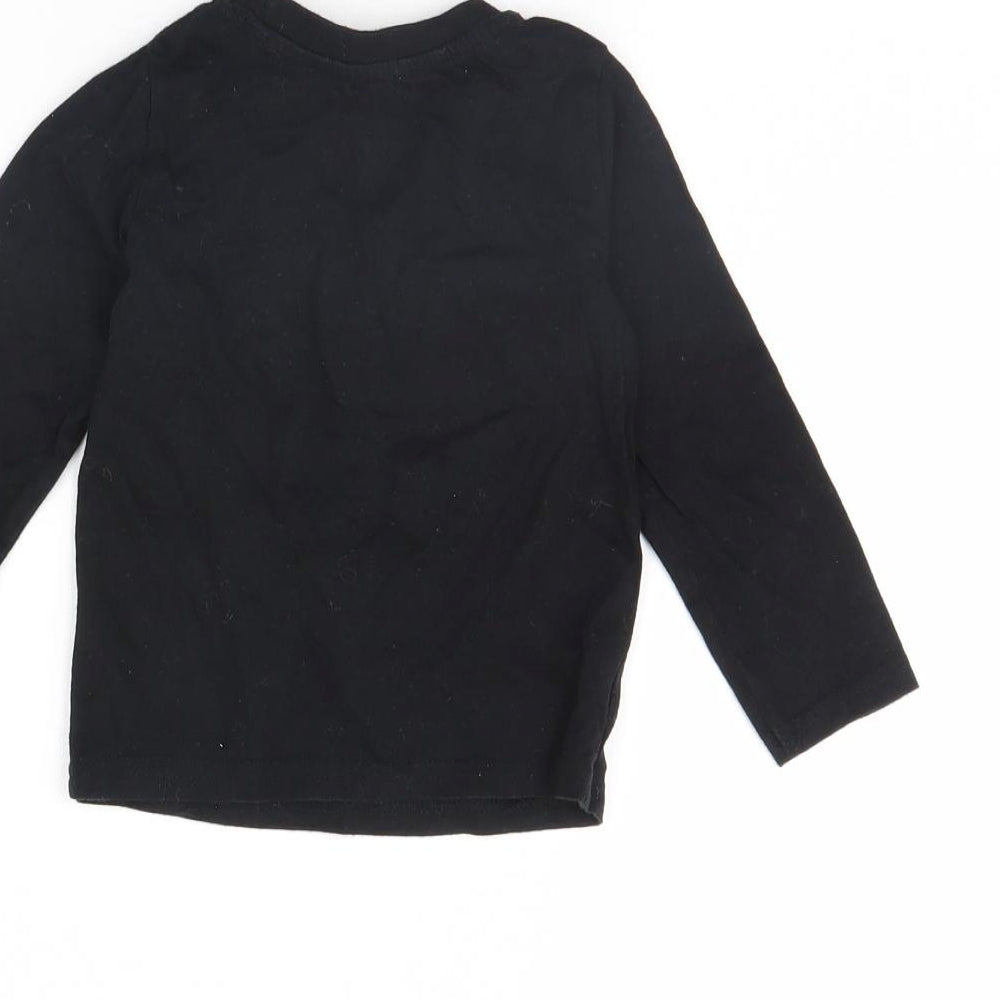 Brand and care label for Rebel Baby Black Basic T-Shirt, size 12, Months - my dad is the best