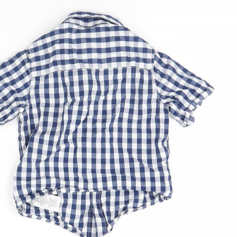 NEXT Baby Blue Plaid Basic Button-Up Size 12 Months