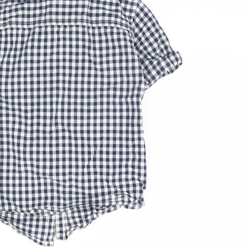 NEXT Boys Blue Plaid Basic Button-Up Size 6 Years