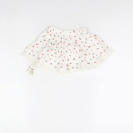 Mothercare Girls White Polka Dot Mini Skirt Size 6-9 Months