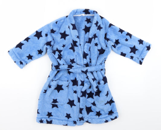 Marks & Spencer Boys Blue Geometric Robe & Gown Set Size 2-3 Years
